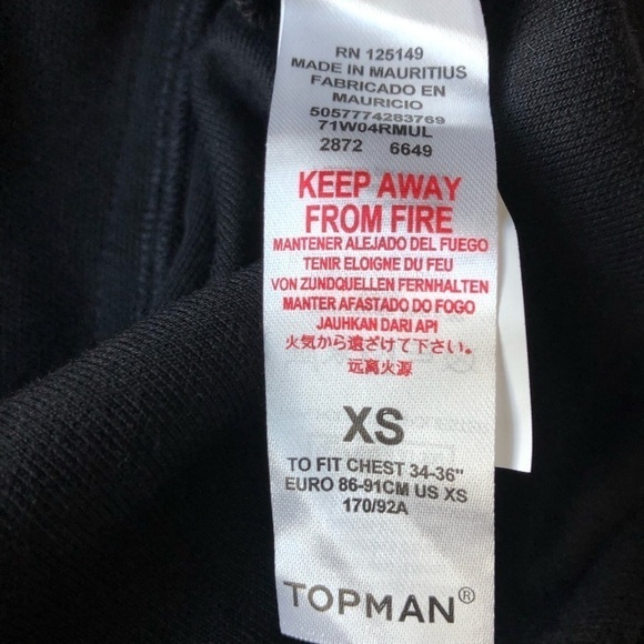 TOPMAN Black Bomber Plaid Panel Zip Front Jacket Unisex XS - Picture 9 of 11